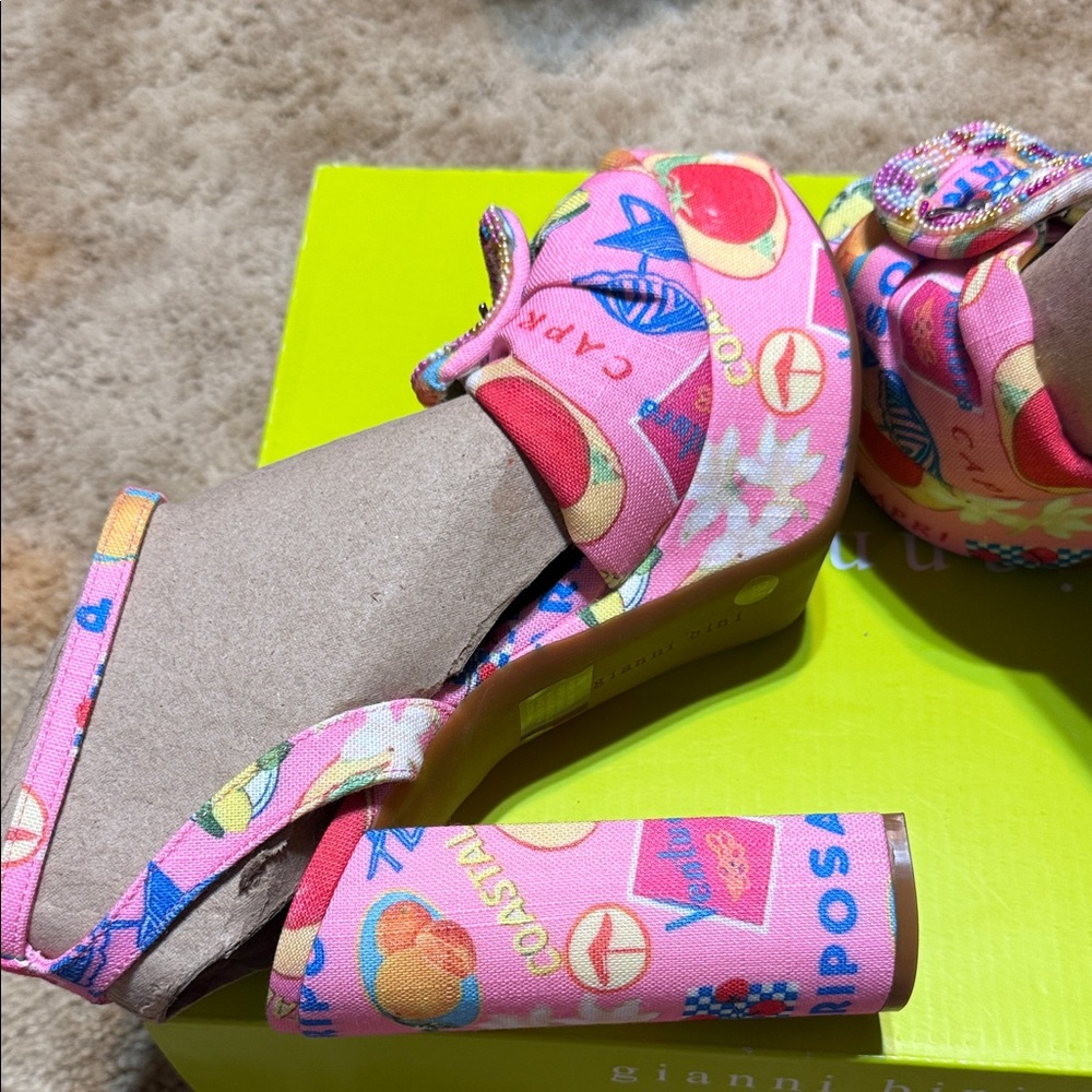 Gianni Bini Pink Multicolor Platform Shoes - Picture 5 of 7